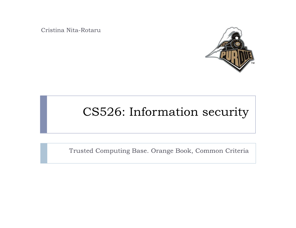 CS526: Information Security