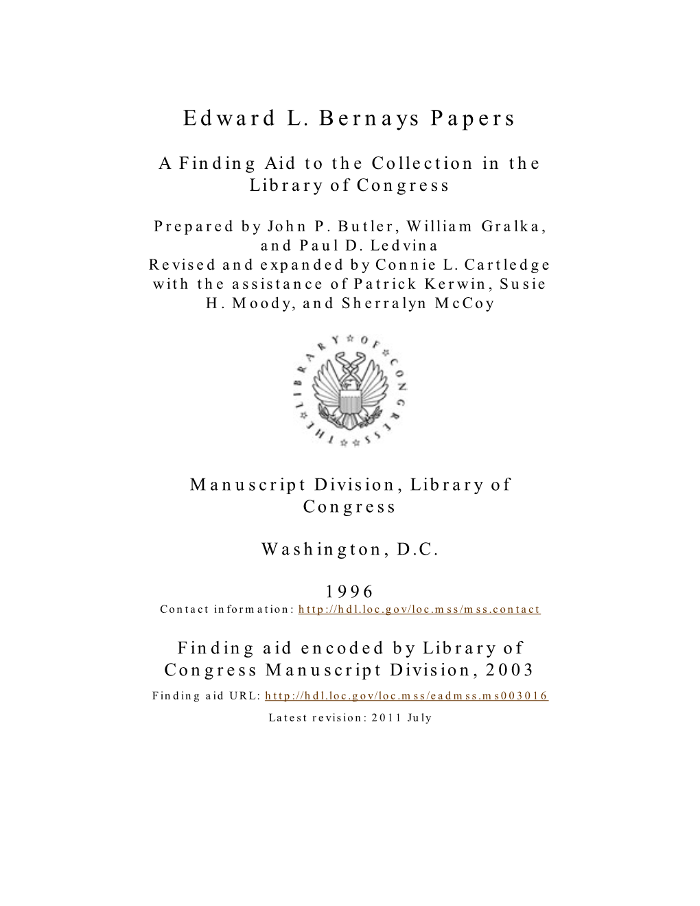 Edward L. Bernays Papers