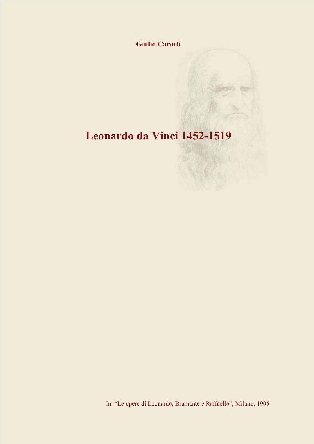 Leonardo Da Vinci 1452-1519