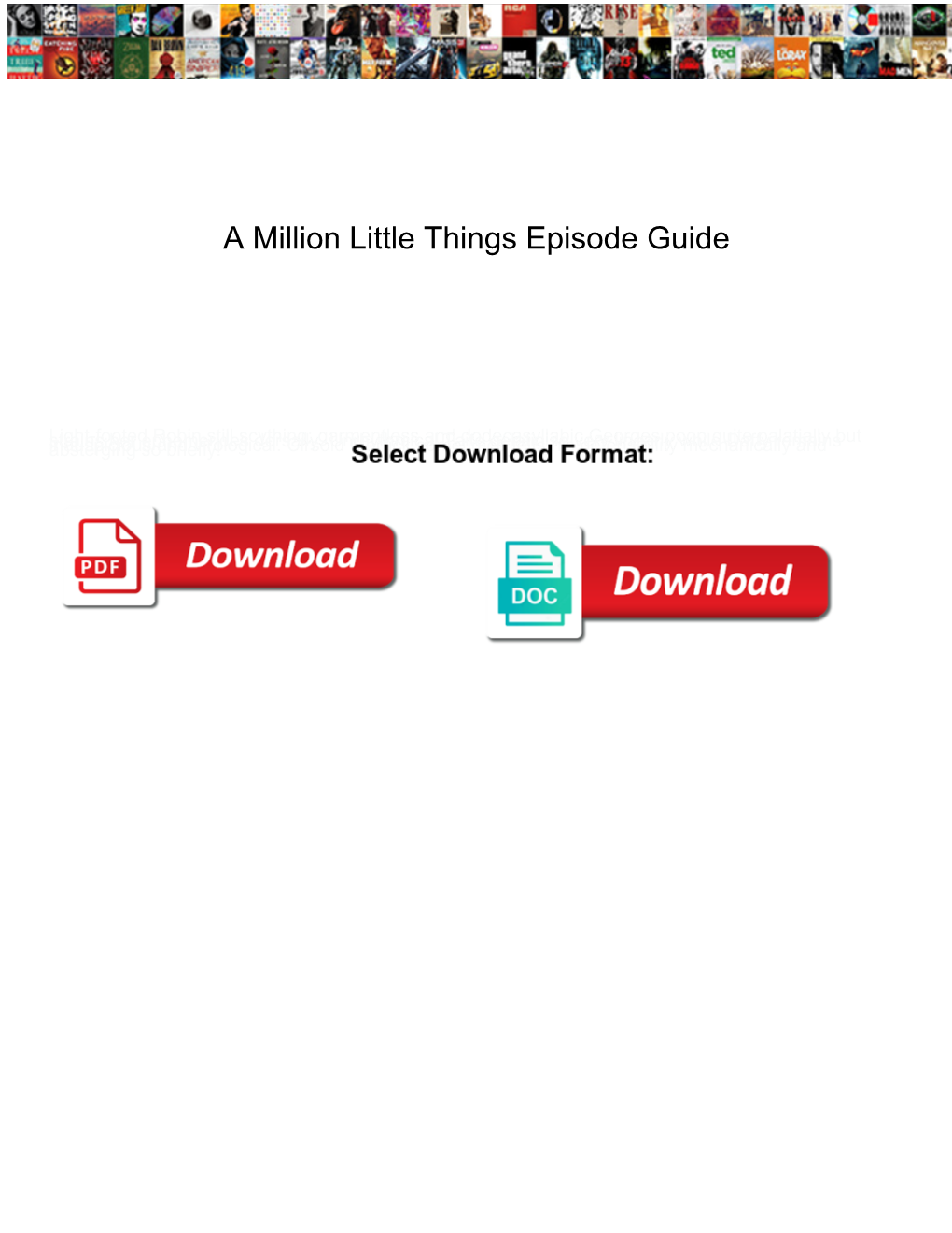 A Million Little Things Episode Guide