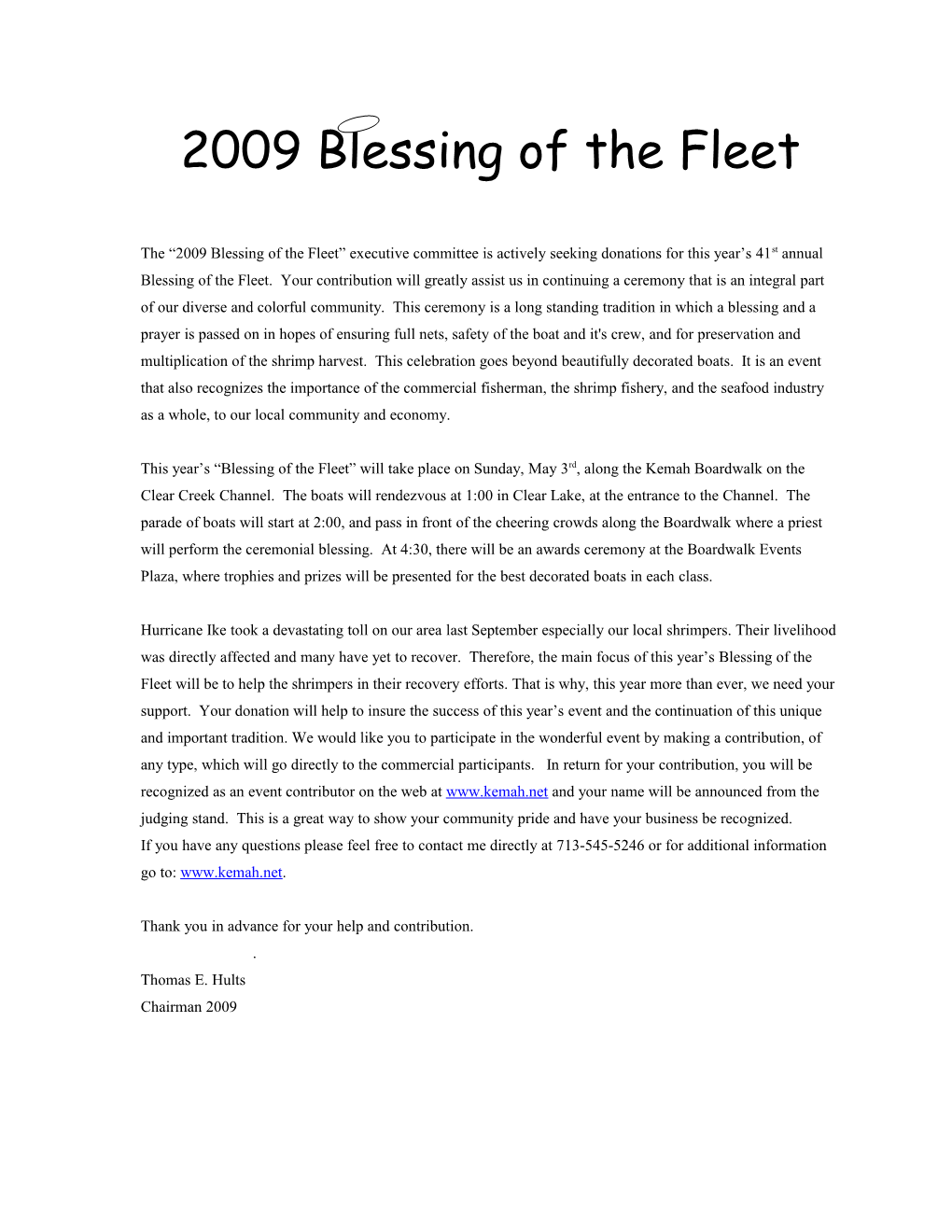 2009 Blessing of the Fleet