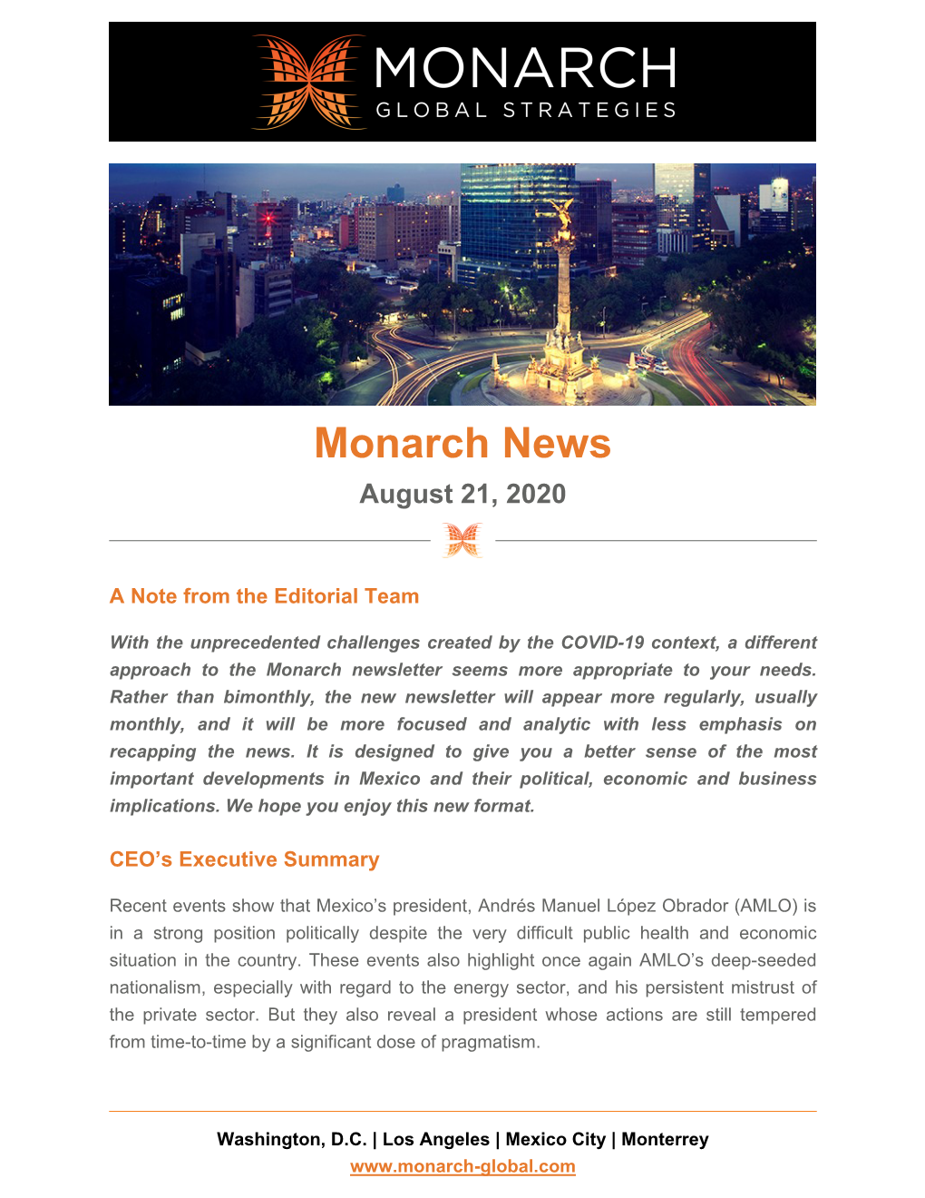 Monarch News August 21, 2020