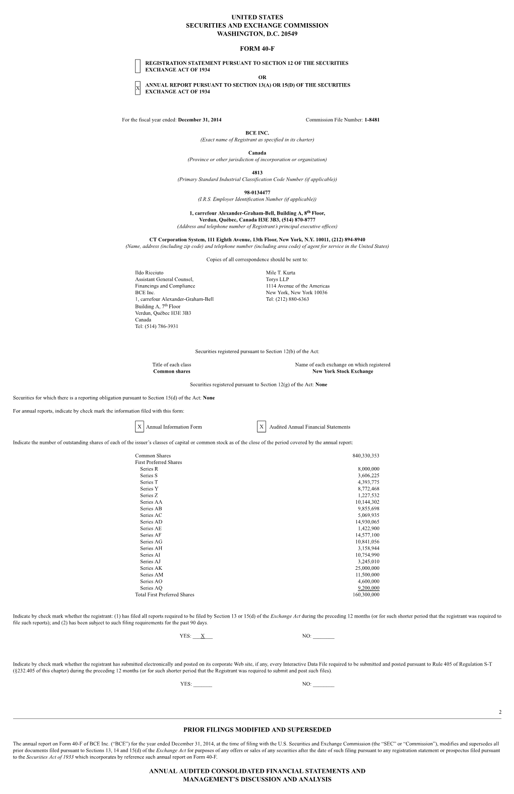 2014 BCE Form