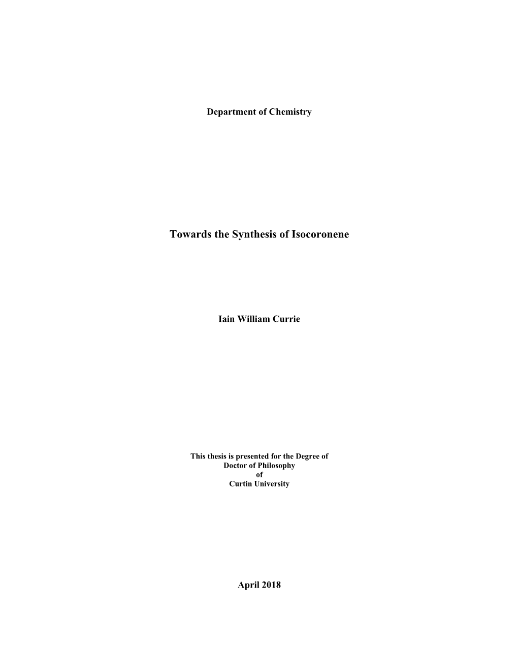 Towards the Synthesis of Isocoronene