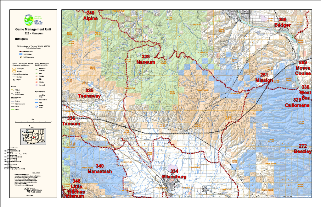 342 Umtanum 346 Little Naches 330 West Bar 269 Moses Coulee 249