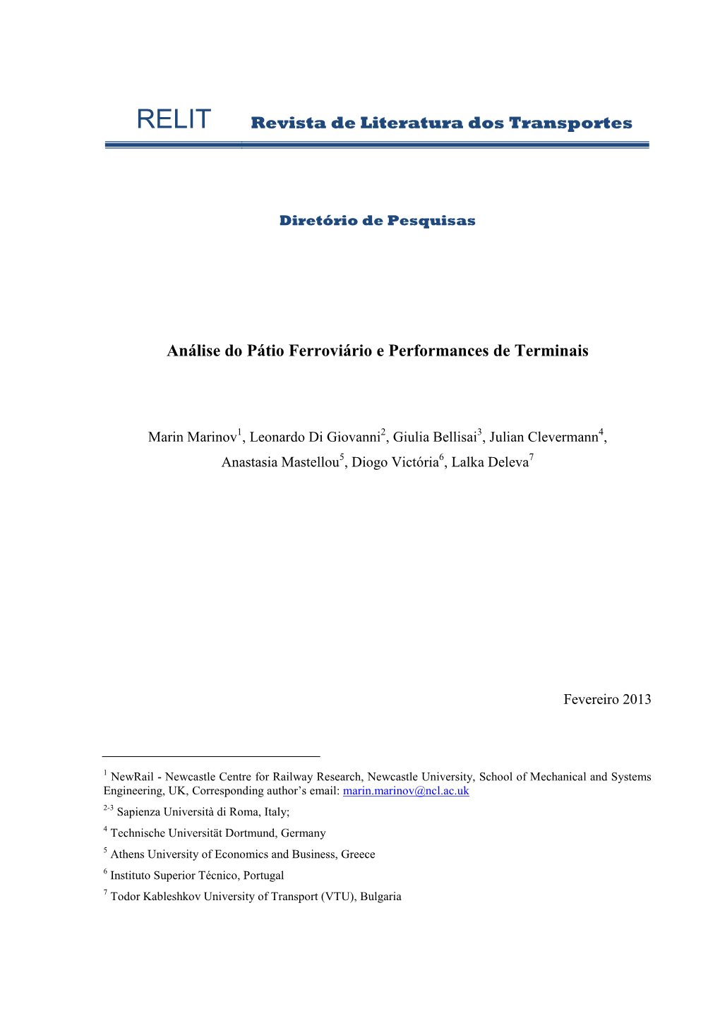 Analysis of Rail Yard and Terminal Performances