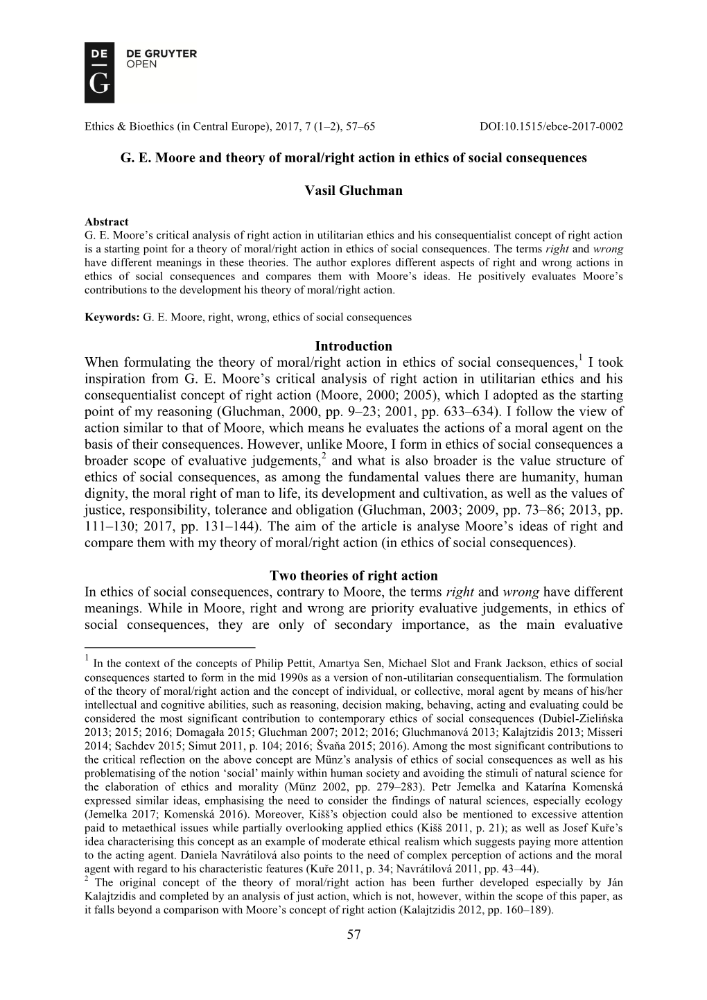 57 G. E. Moore and Theory of Moral/Right Action in Ethics of Social