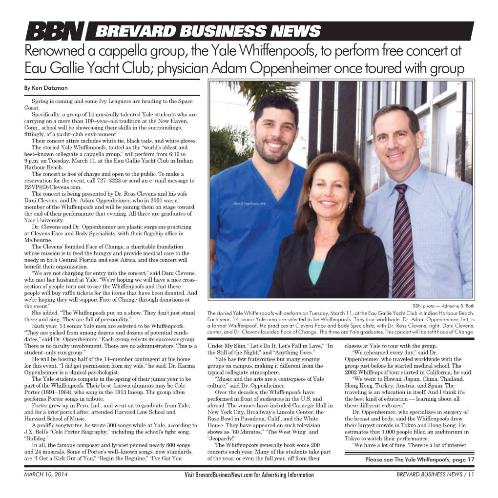 BBN BREVARD BUSINESS NEWS Renowned a Cappella Group, The