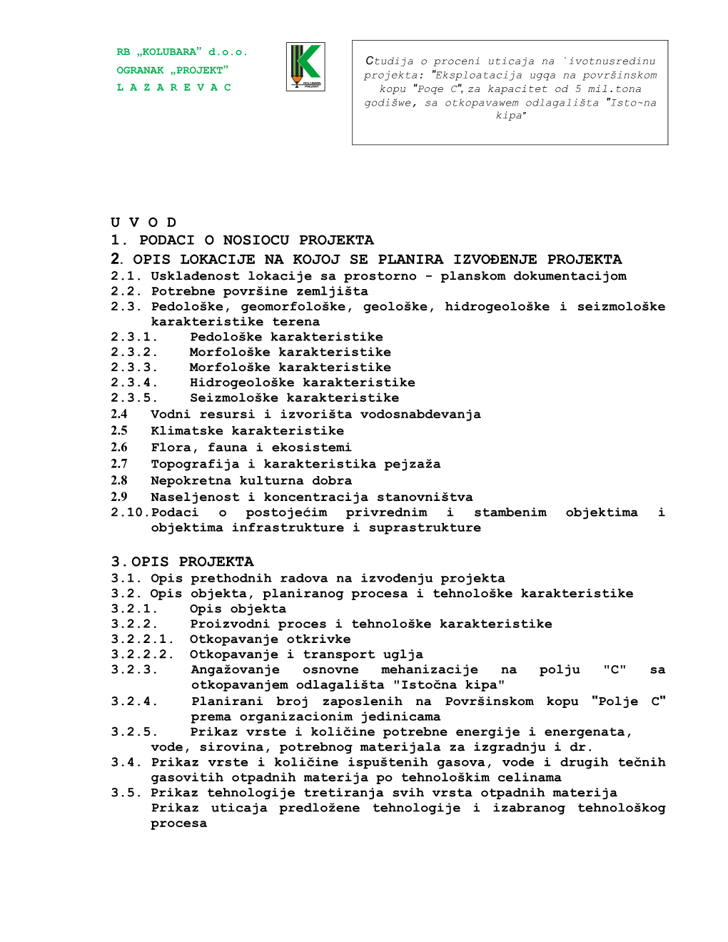 Studija O Proceni Uticaja Na Životnu Sredinu Za PK Polje C.Pdf