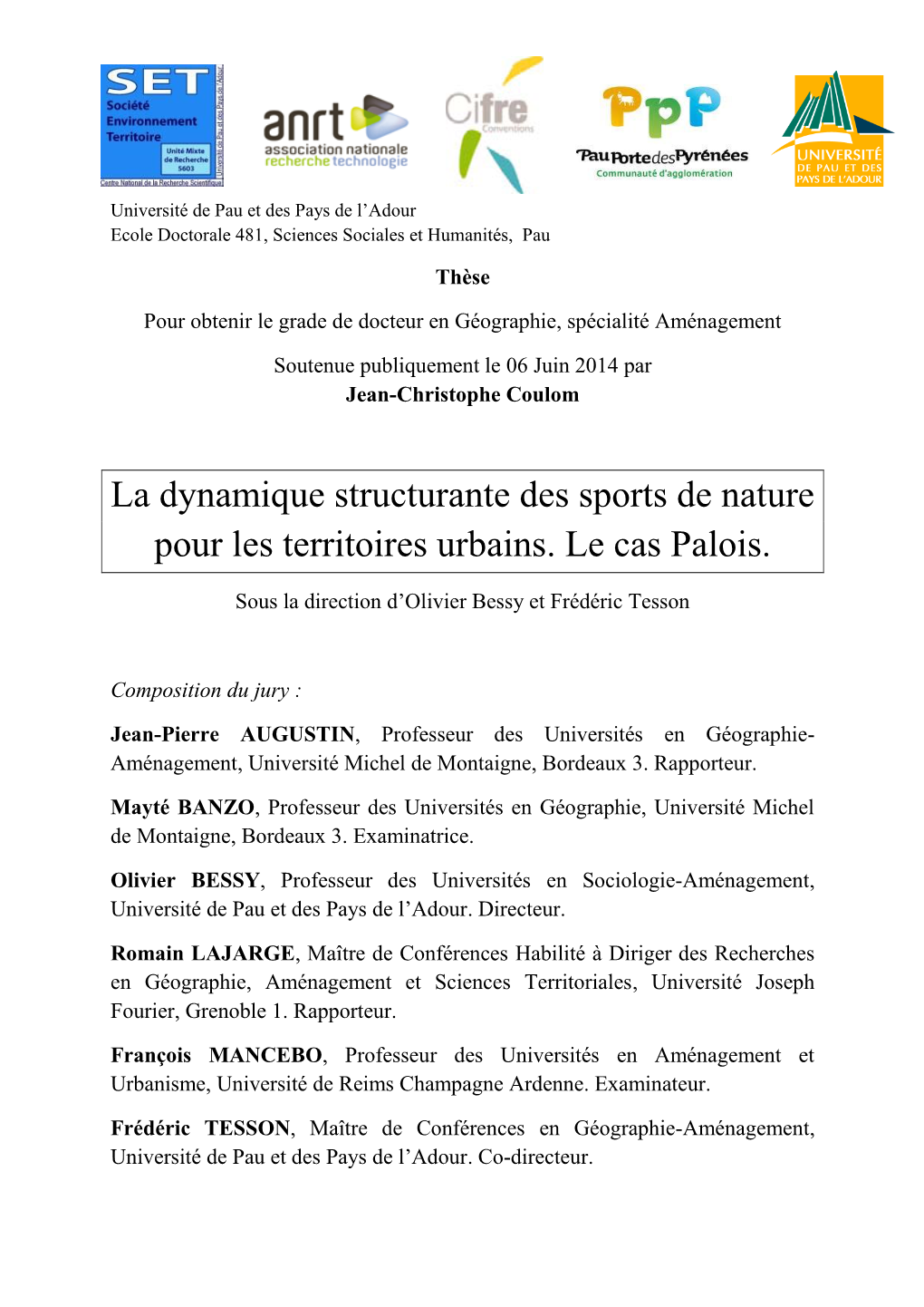 La Dynamique Structurante Des Sports De Nature Pour Les Territoires Urbains