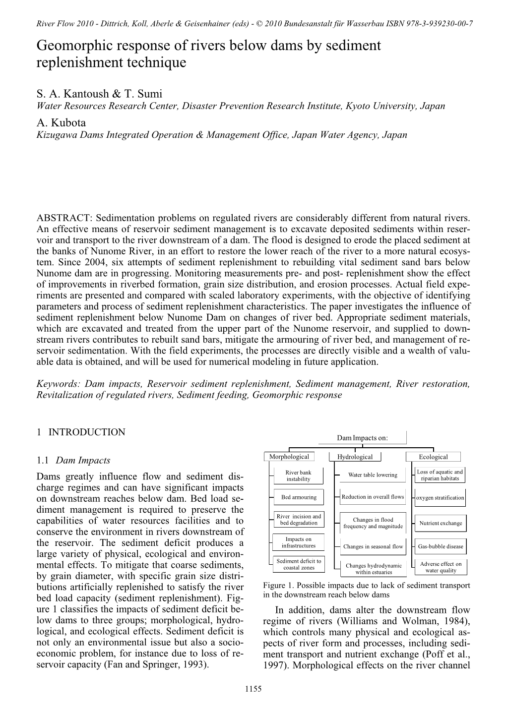 Geomorphic Response of Rivers Below Dams by Sediment Replenishment Technique