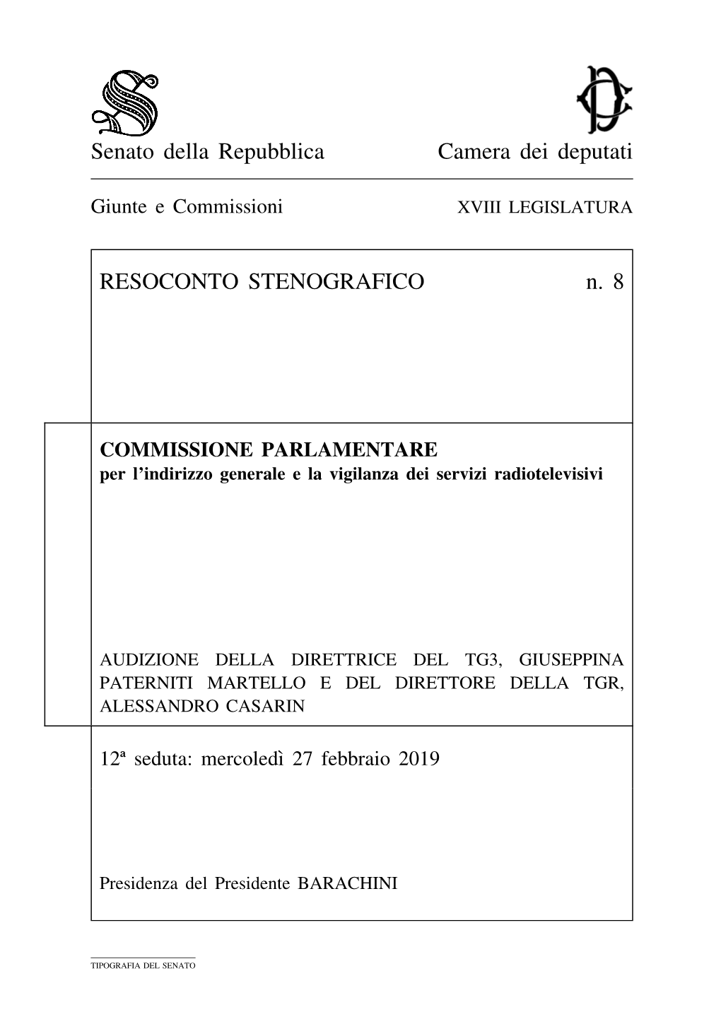 Senato Della Repubblica Camera Dei Deputati