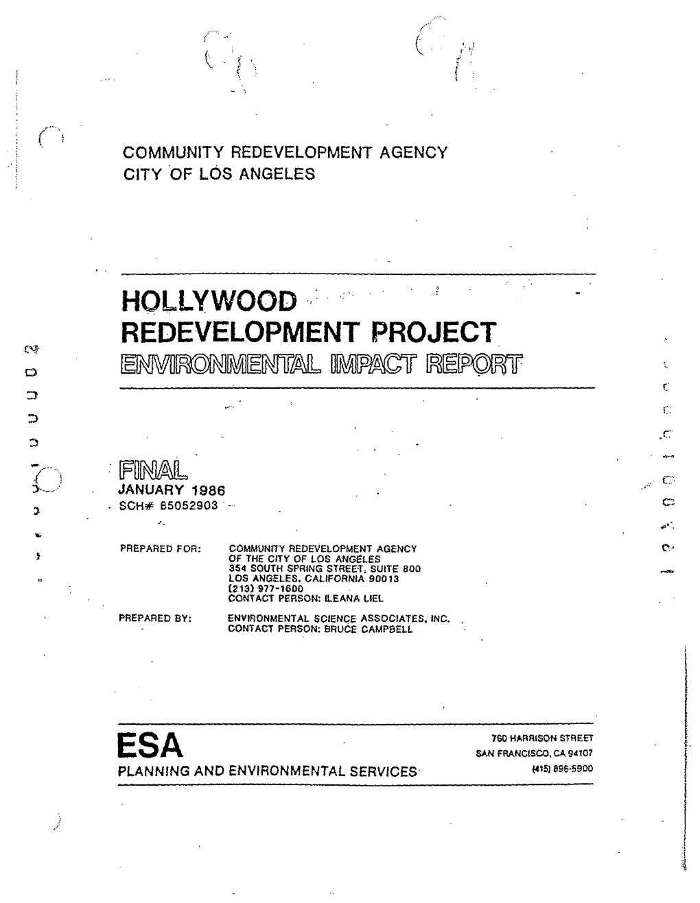 HOLLYWOOD REDEVELOPMENT PROJECT CCS- O R 3
