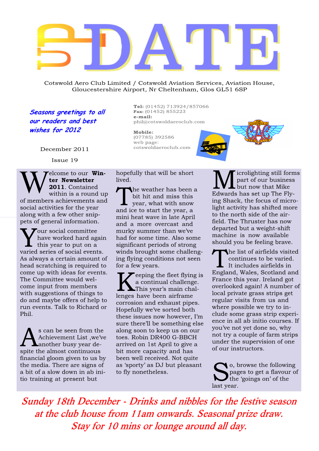 Newsletter Dec 2011