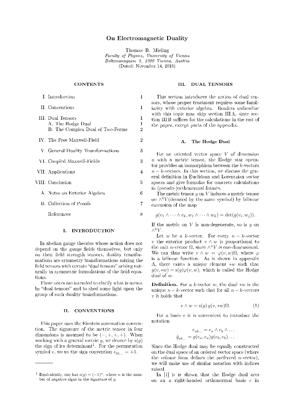 On Electromagnetic Duality