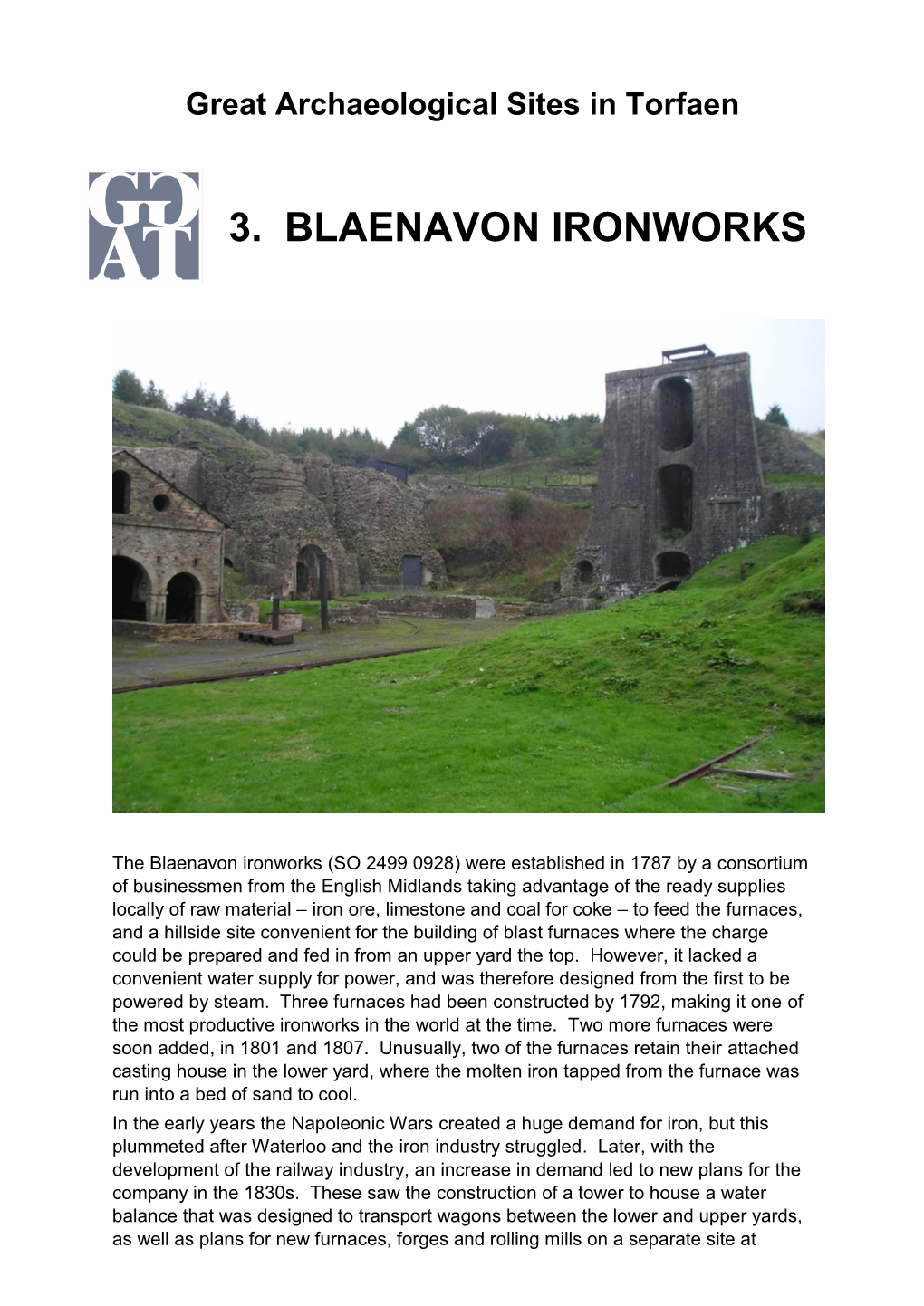 3. Blaenavon Ironworks