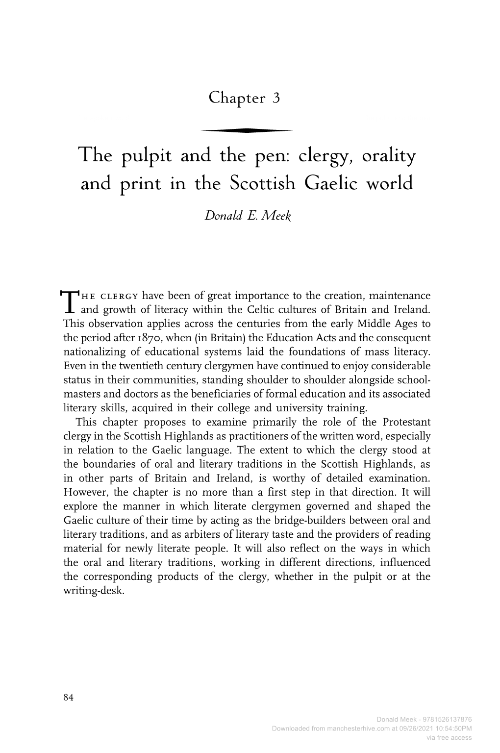 Downloaded from Manchesterhive.Com at 09/26/2021 10:54:50PM Via Free Access the Pulpit and the Pen