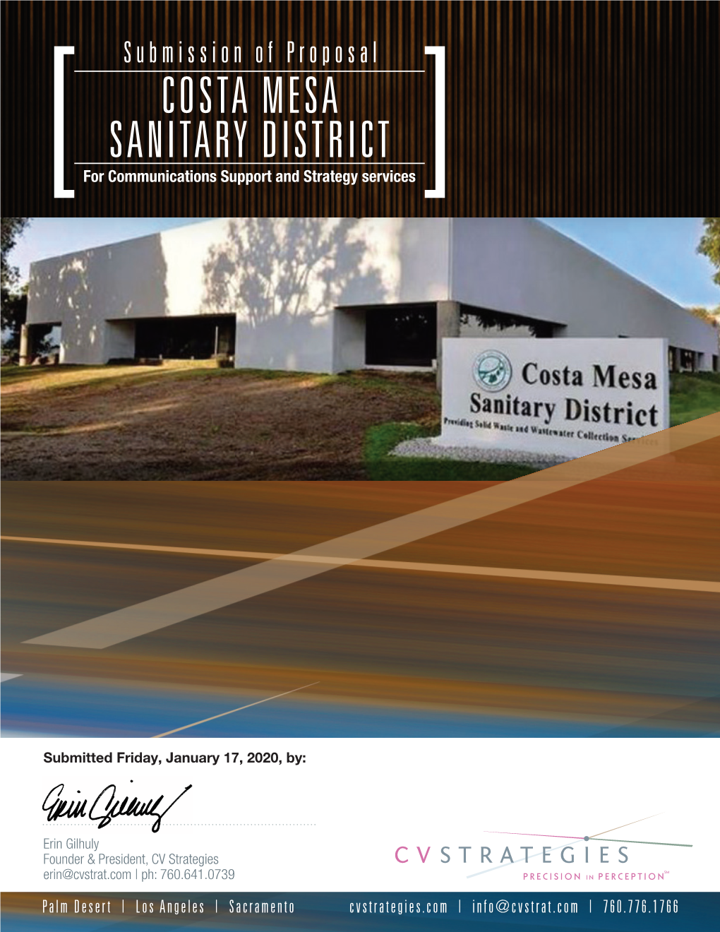 COSTA MESA SANITARY DISTRICT for Communications Support and Strategy Services