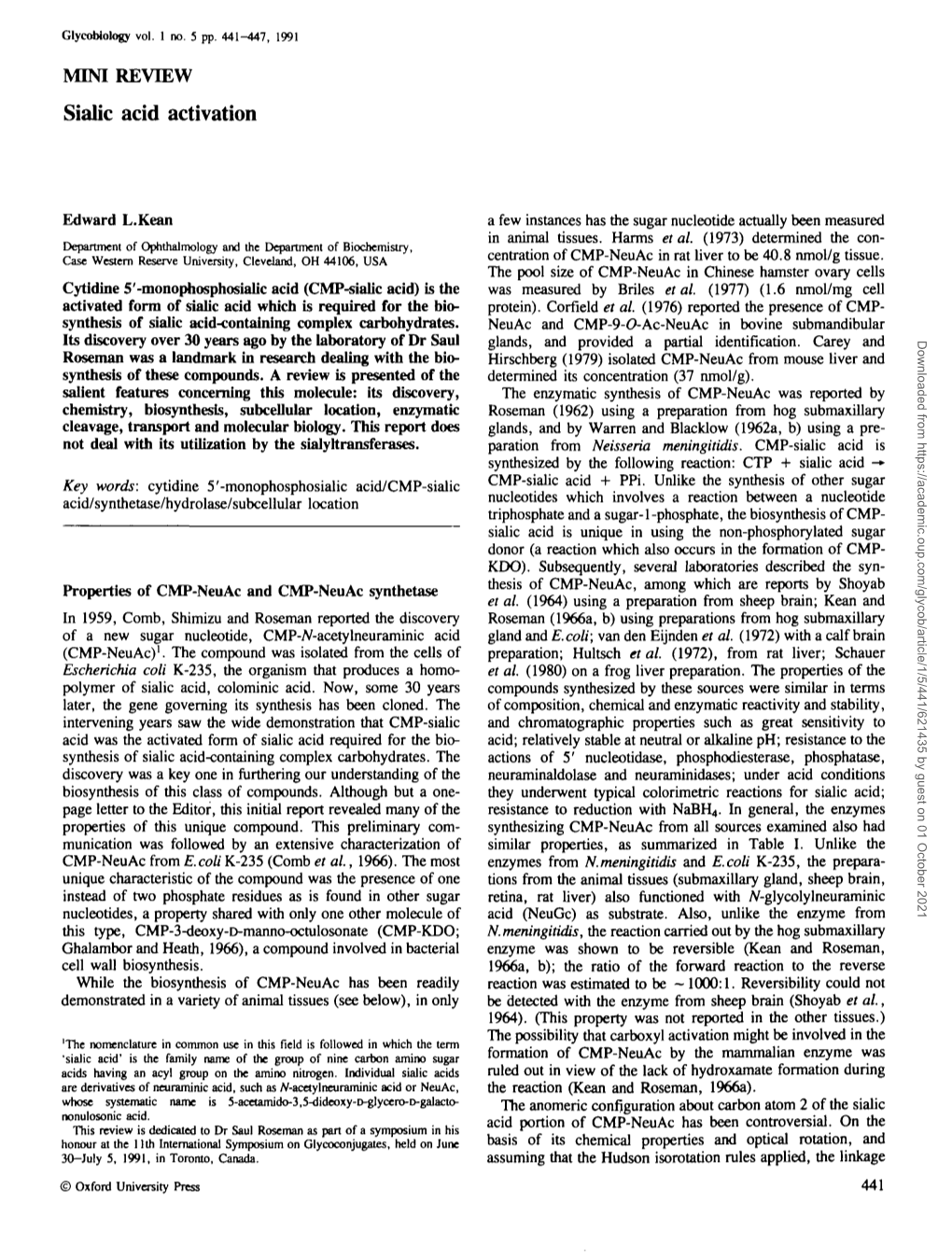 Sialic Acid Activation