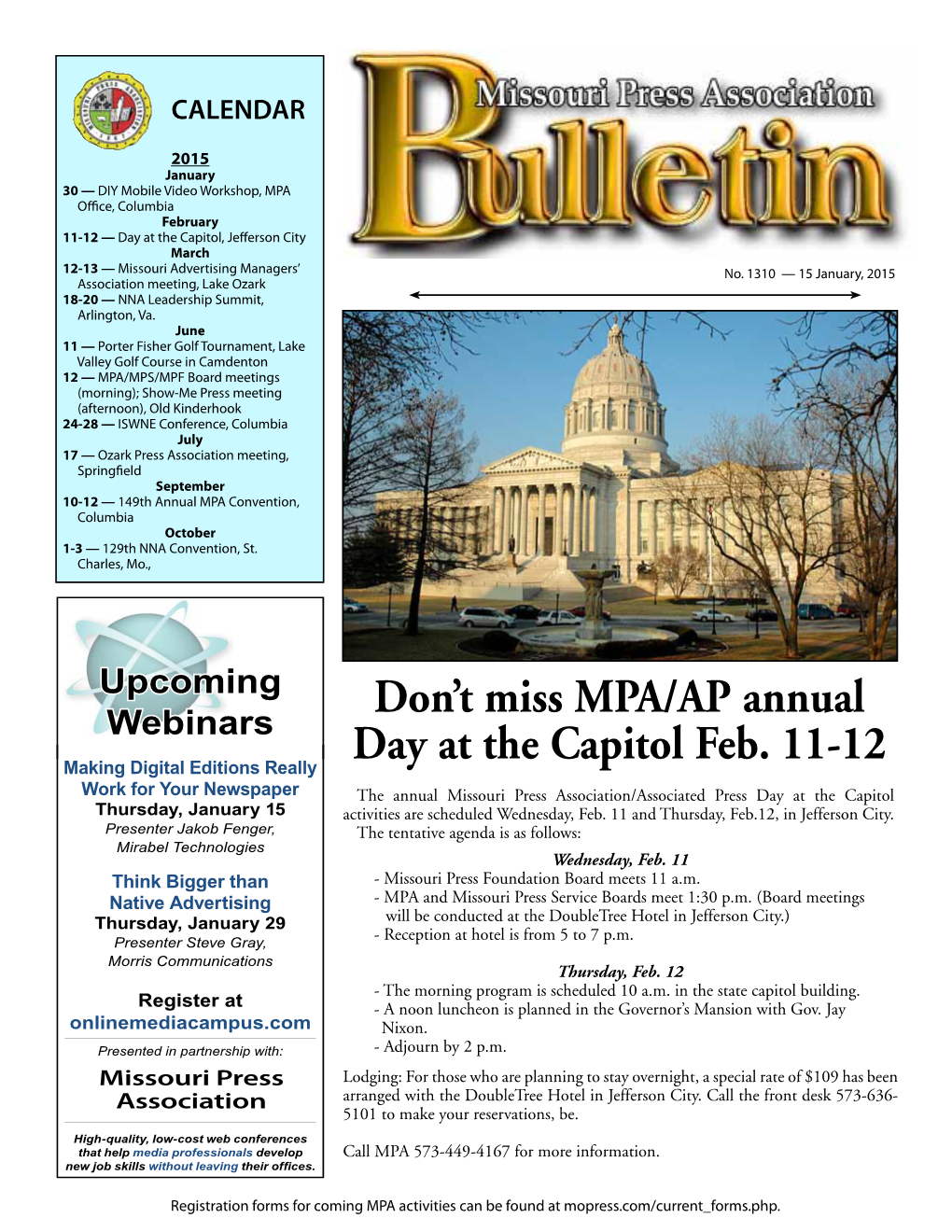 Don't Miss MPA/AP Annual Day at the Capitol Feb. 11-12