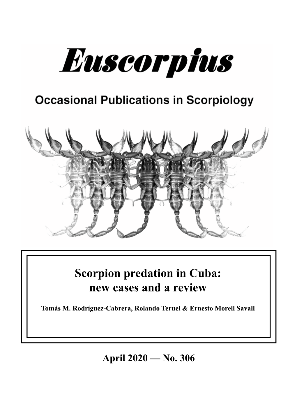 Scorpion Predation in Cuba: New Cases and a Review