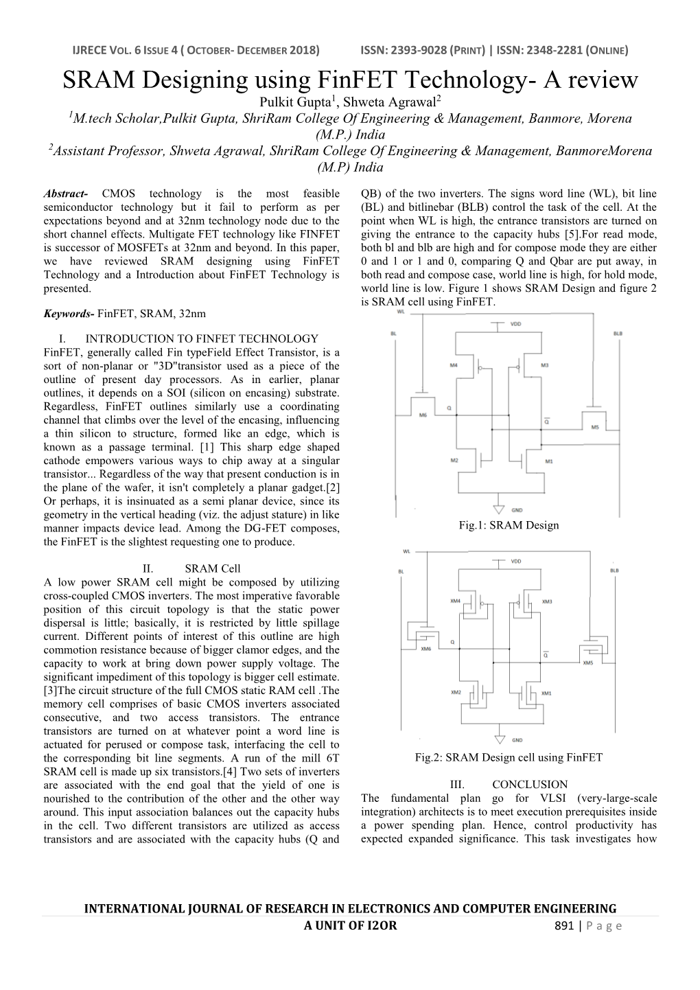 SRAM Designing Using Finfet Technology