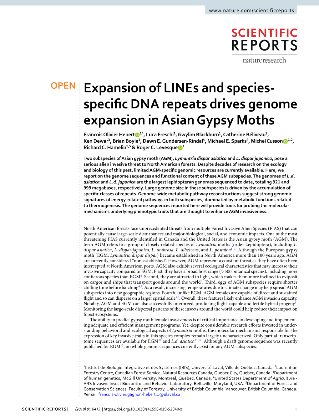 Expansion of Lines and Species-Specific DNA Repeats