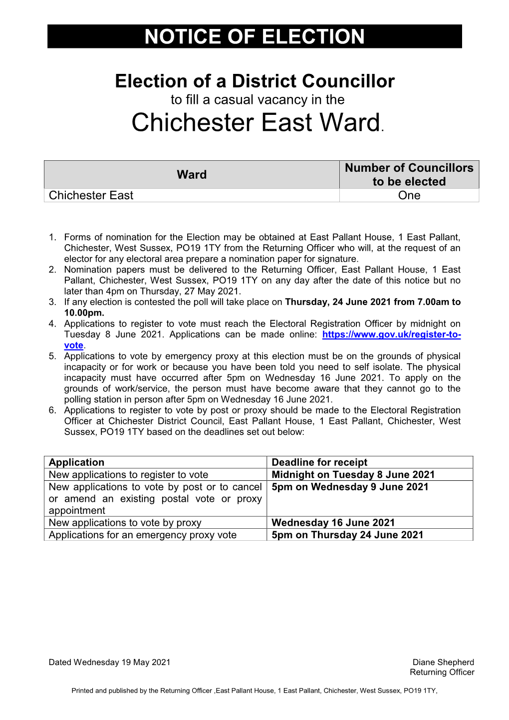 Chichester East Ward