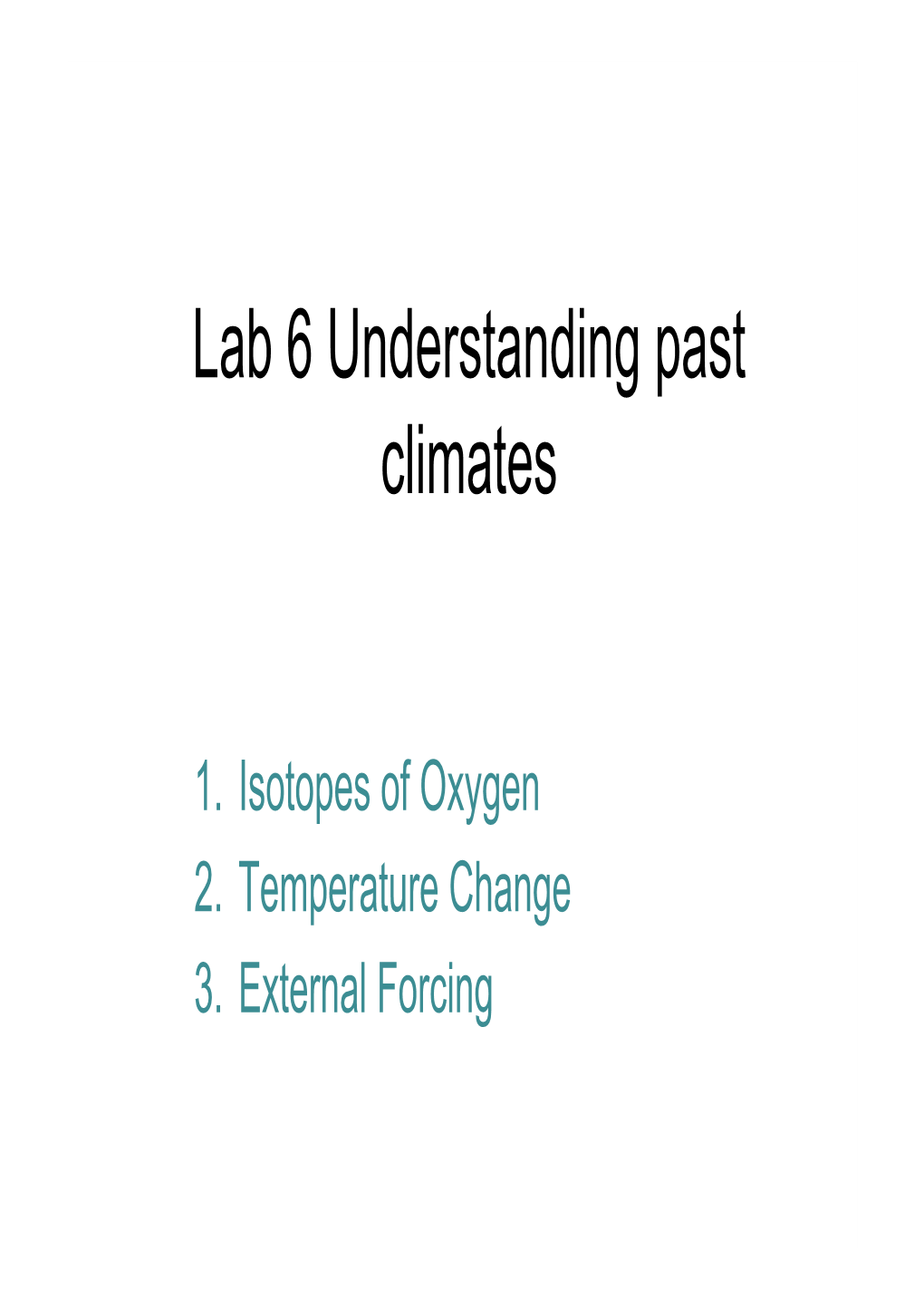 Lab 6 Understanding Past Climates