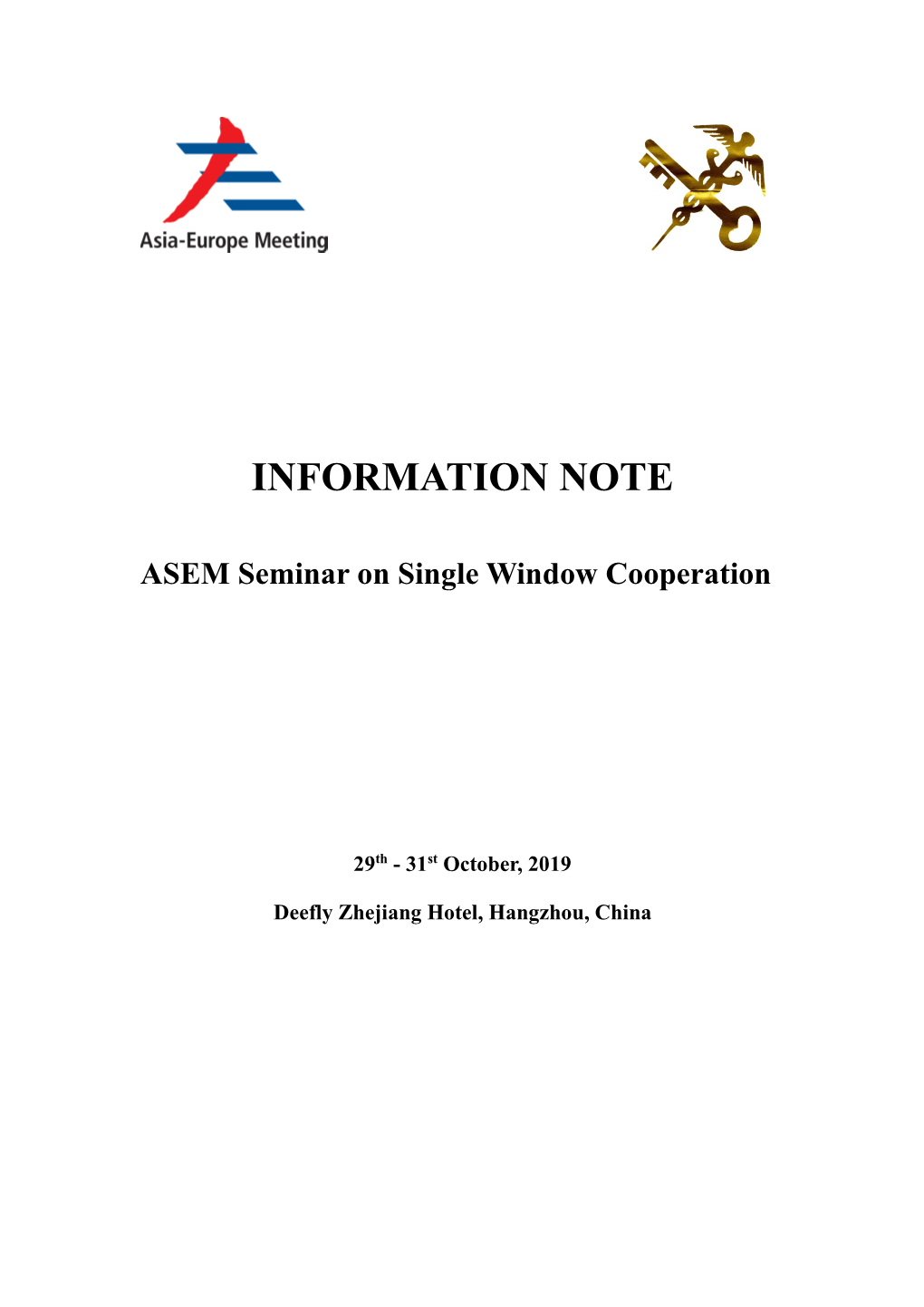 ASEM Seminar on Single Window Cooperation