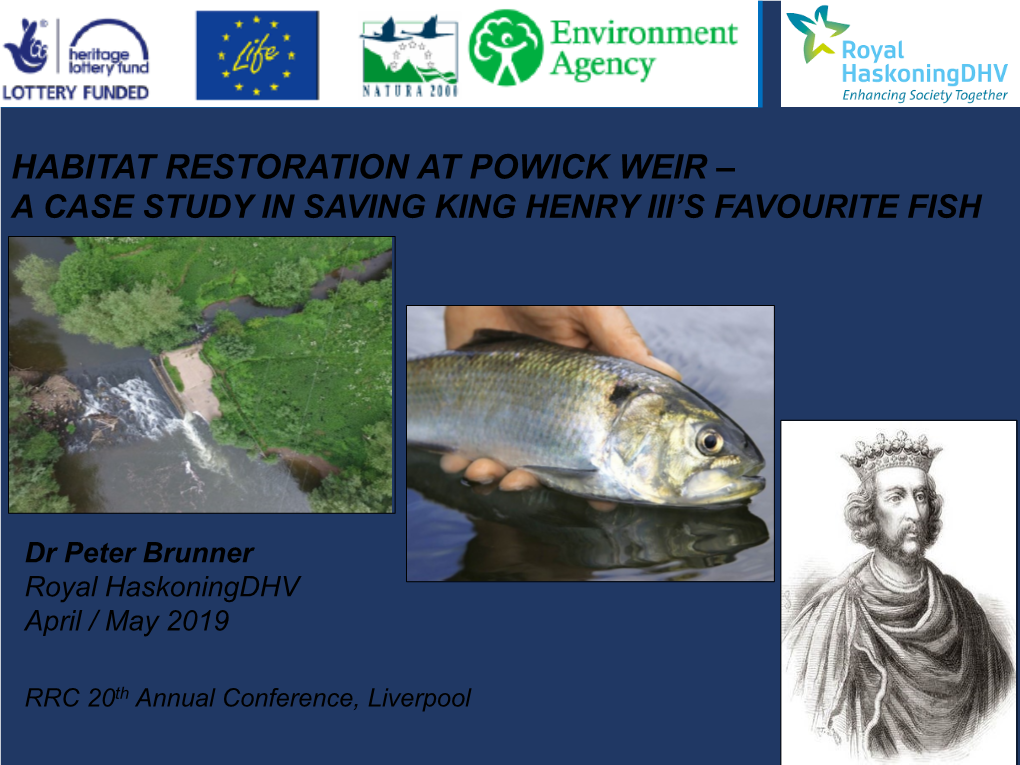 Habitat Restoration at Powick Weir – a Case Study in Saving King Henry Iii’S Favourite Fish