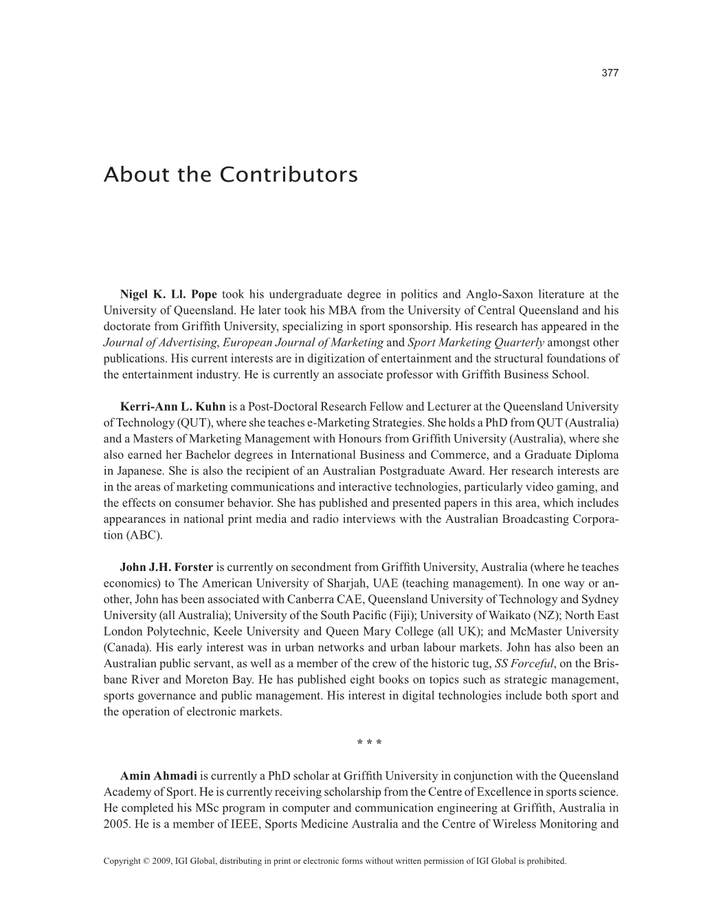 About the Contributors