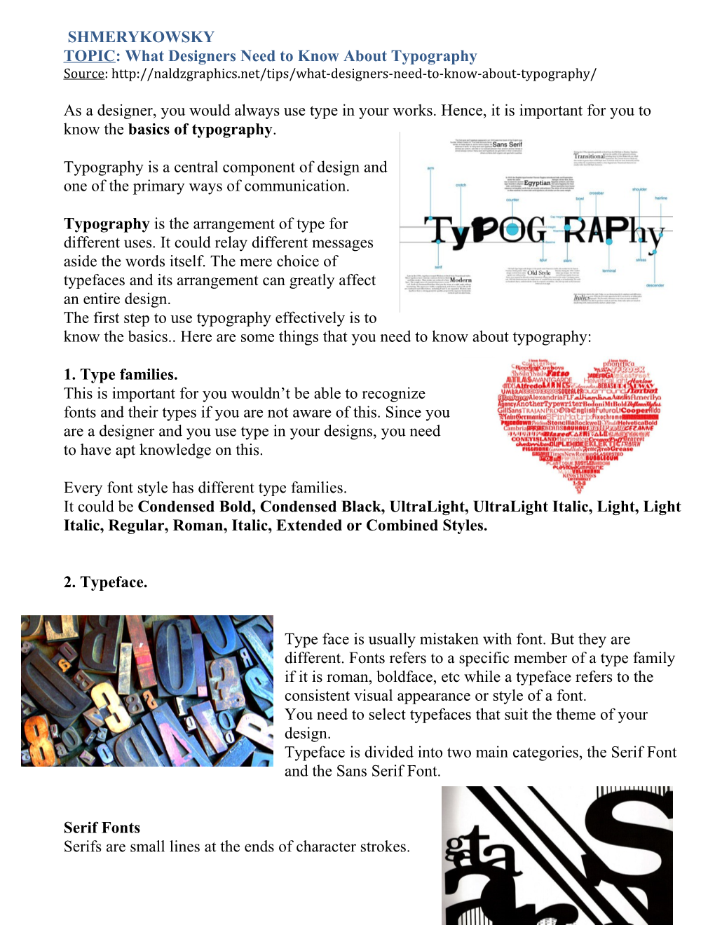 TOPIC: What Designers Need to Know About Typography