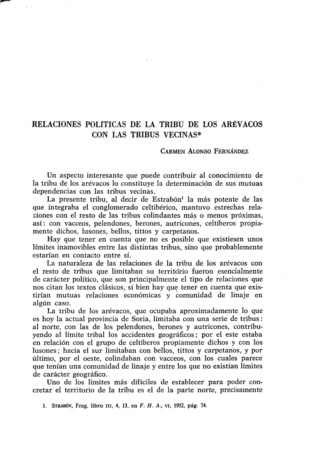 Relaciones Políticas De La Tribu De Los Aré Vacos Con Las Tribus Vecinas*