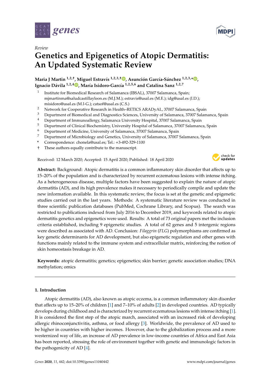 Genetics and Epigenetics of Atopic Dermatitis: an Updated Systematic Review
