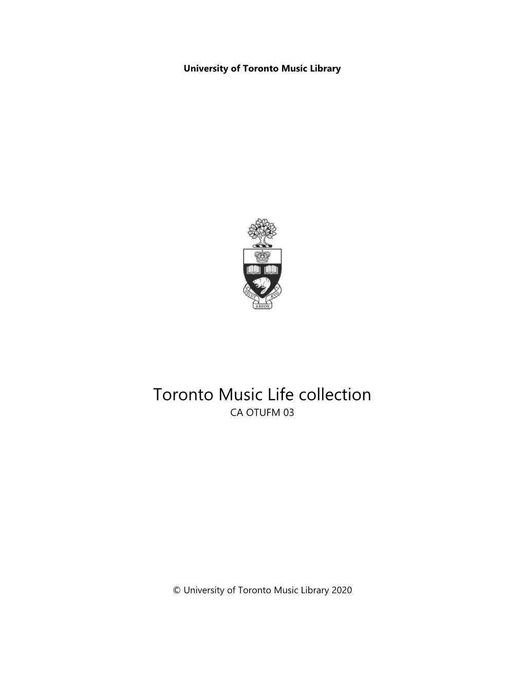 Toronto Music Life Collection : Finding