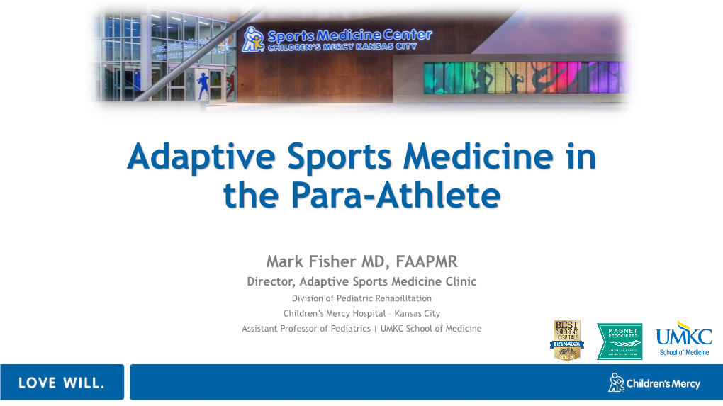 Adaptive Sports Medicine in the Para-Athlete