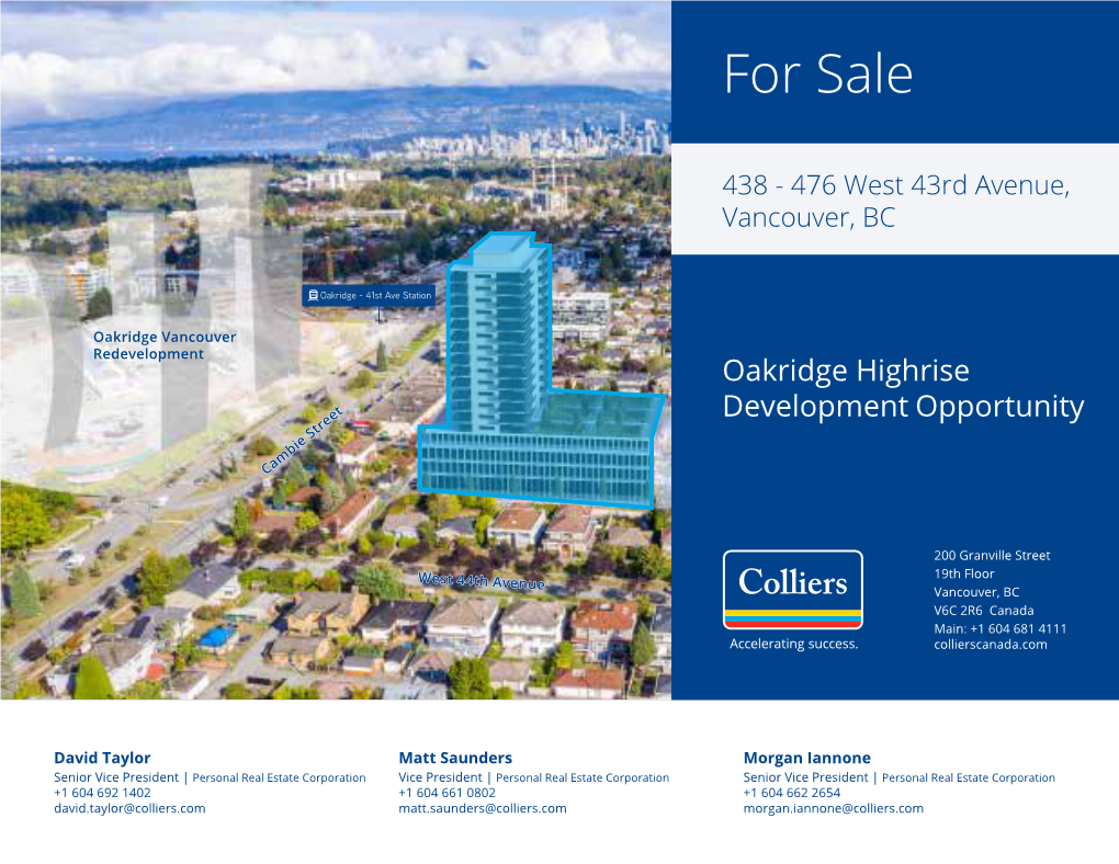 438 - 476 West 43Rd Avenue, Vancouver, BC