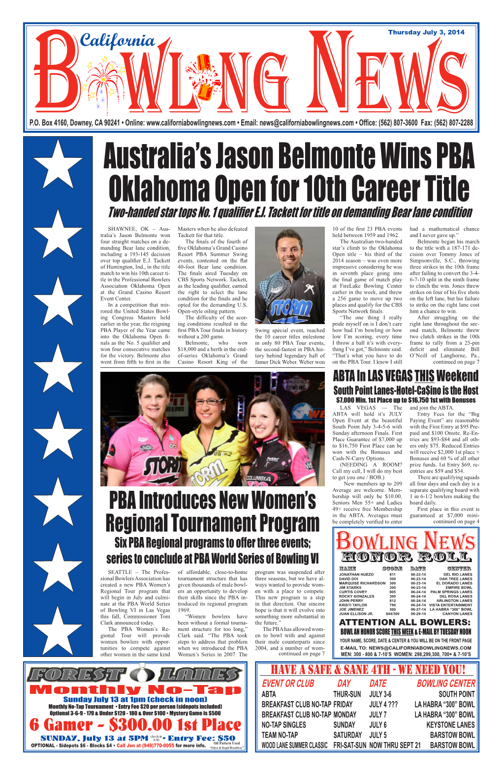 Australia's Jason Belmonte Wins Pba Oklahoma Open for 10Th Career Title