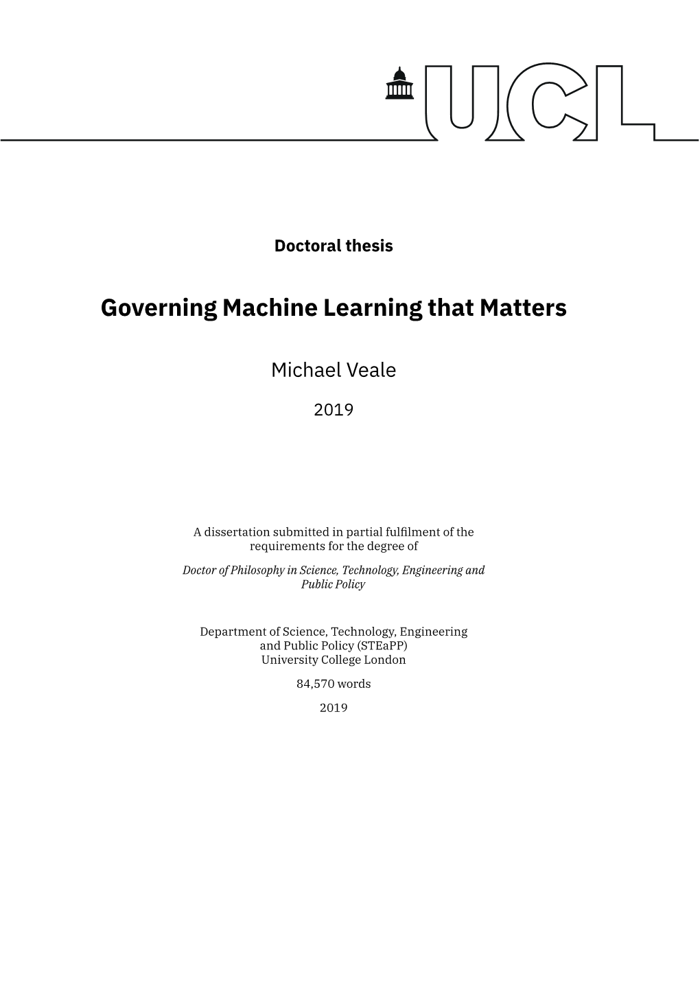 Governing Machine Learning That Matters