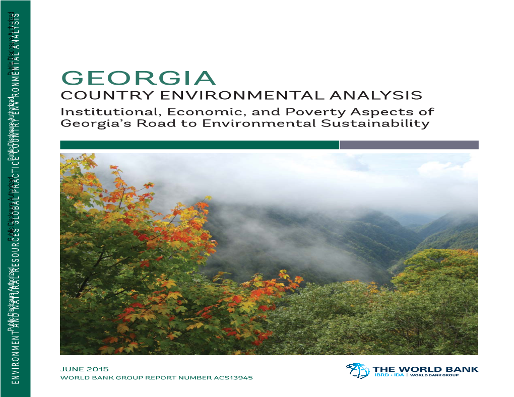 Institutional, Economic, and Poverty Aspects of Georgia's Road to Environmental Sustainability