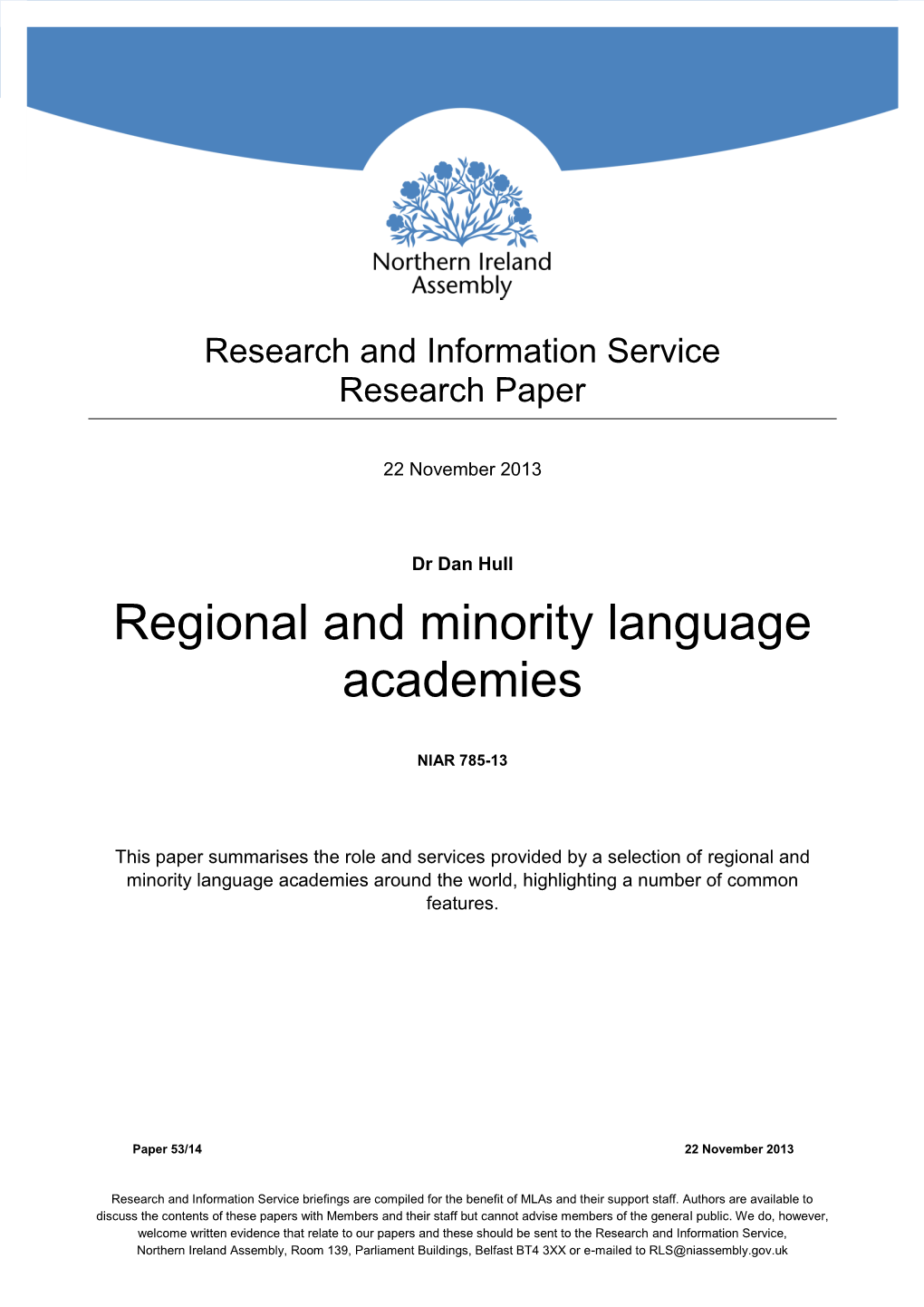 Regional and Minority Language Academies