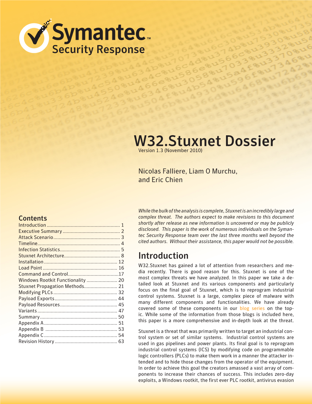 W32.Stuxnet Dossier Version 1.3 (November 2010)