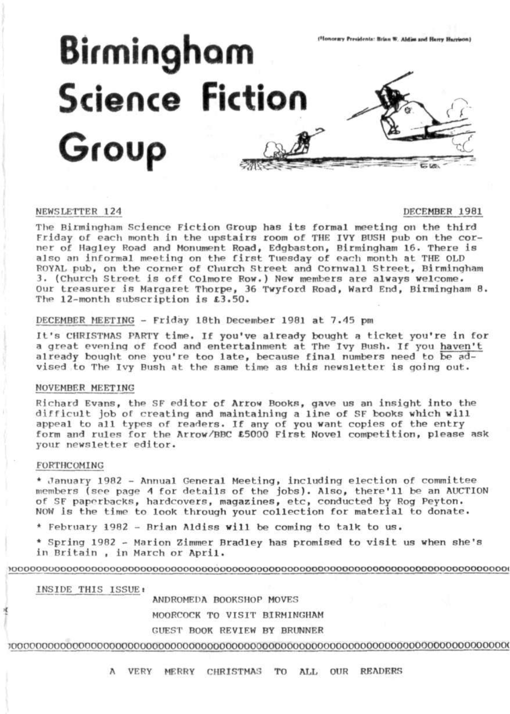 Birmingham Science Fiction Group Newsletter