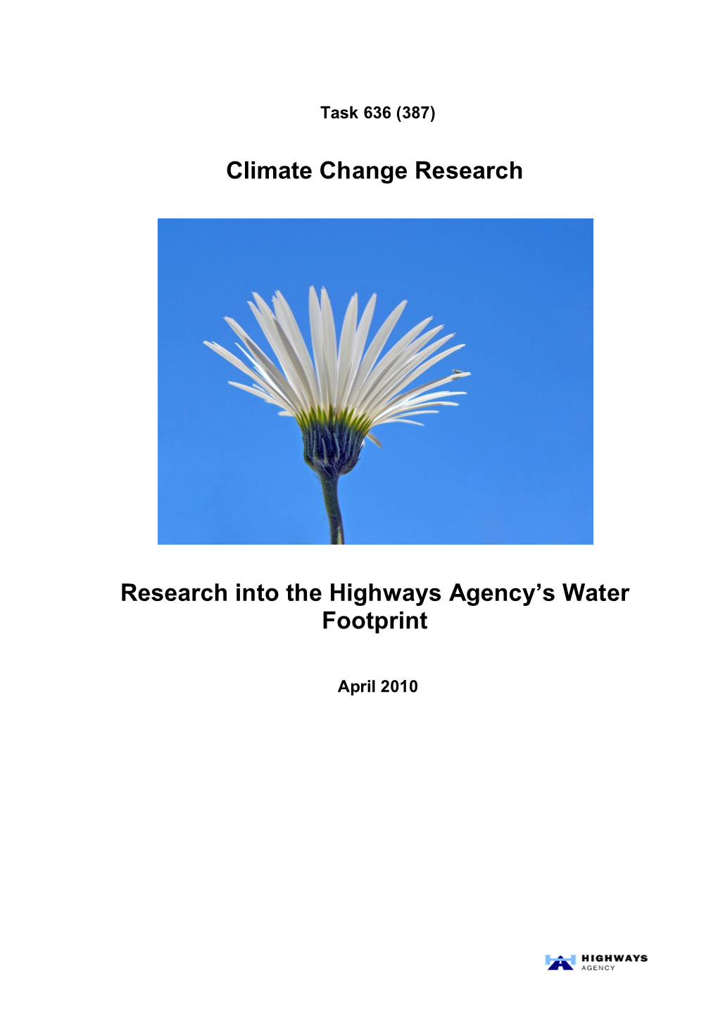 Climate Change Research Research Into the Highways Agency's Water