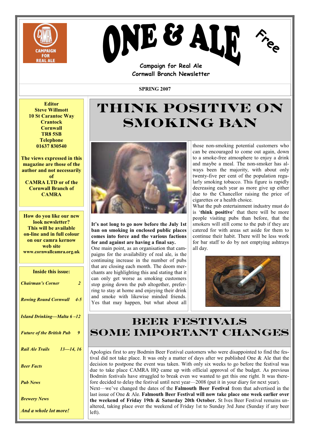 Think Positive on Smoking