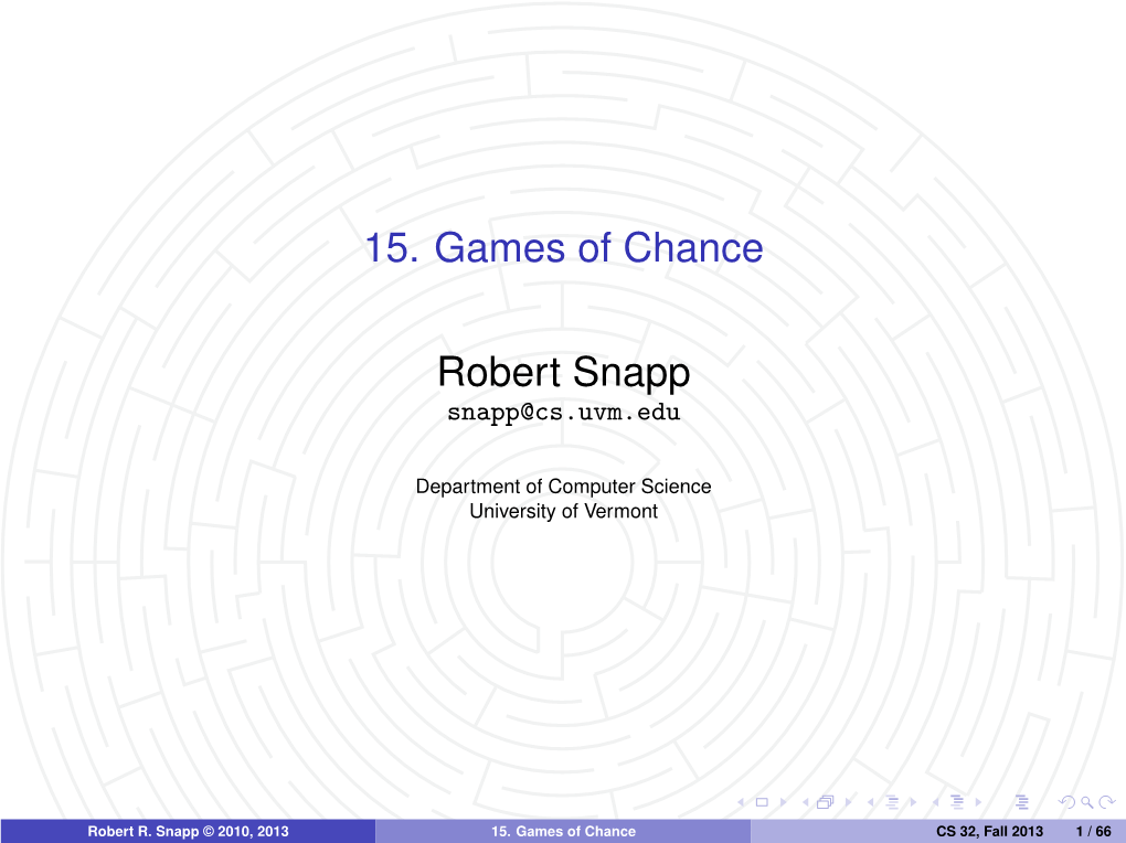 15. Games of Chance