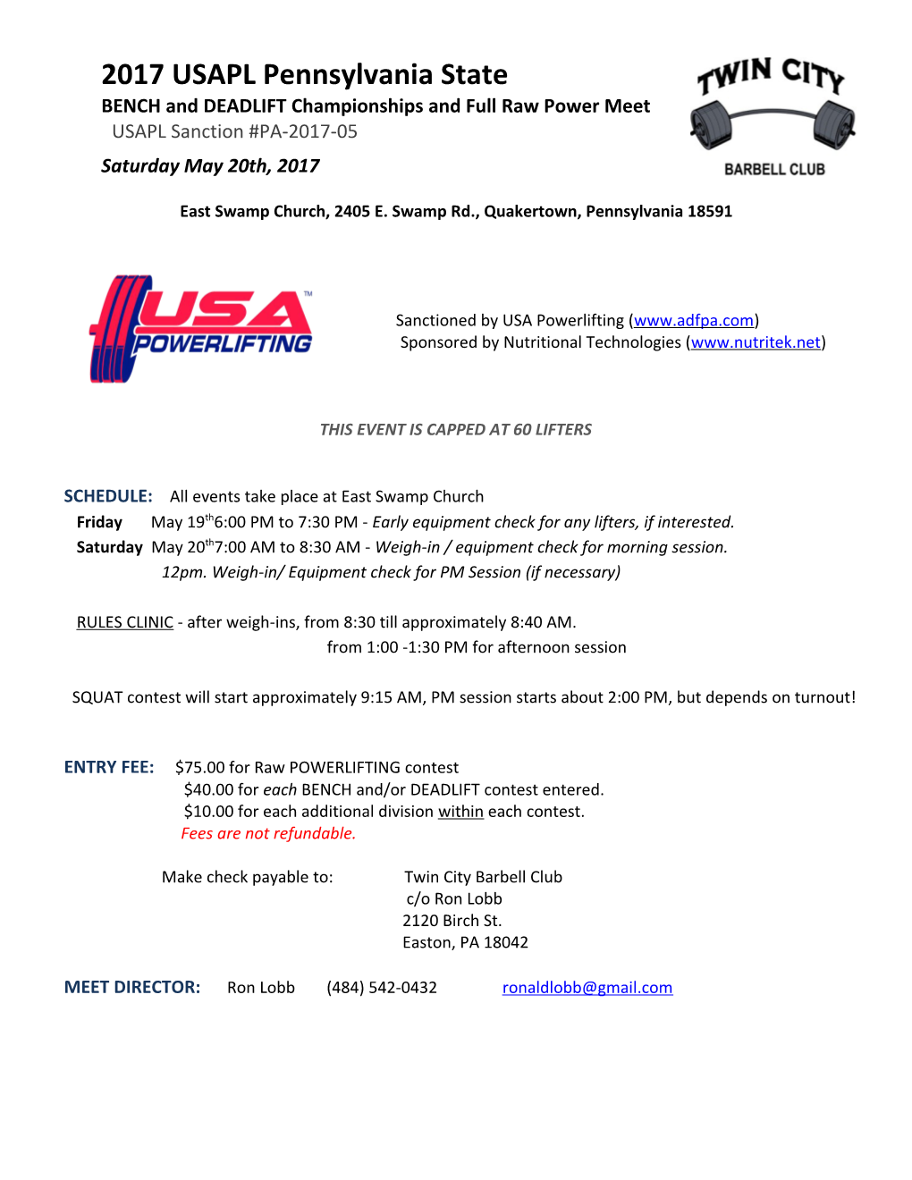 2016 USAPL Pennsylvania State Championships