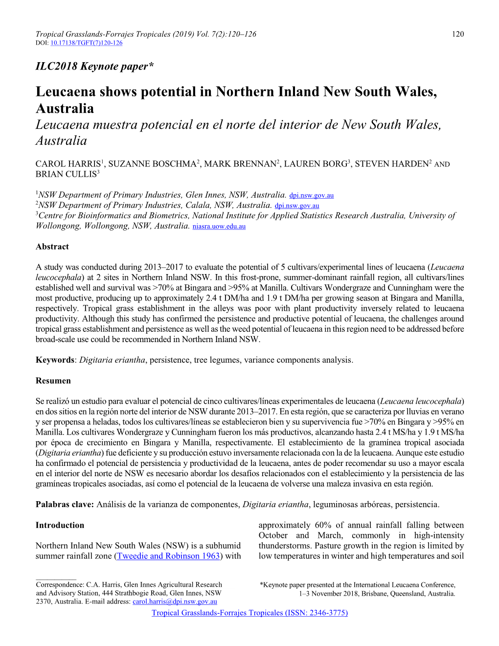 Leucaena Shows Potential in Northern Inland New South Wales, Australia Leucaena Muestra Potencial En El Norte Del Interior De New South Wales, Australia