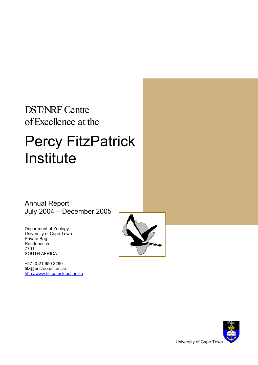 Percy Fitzpatrick Institute of African Ornithology Annual Report